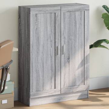 Stylish Grey Sonoma Book Cabinet - 82.5x30.5x115 cm