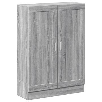 Stylish Grey Sonoma Book Cabinet - 82.5x30.5x115 cm