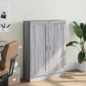 Stylish Grey Sonoma Book Cabinet - 82.5x30.5x115 cm