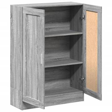 Stylish Grey Sonoma Book Cabinet - 82.5x30.5x115 cm