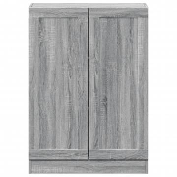 Stylish Grey Sonoma Book Cabinet - 82.5x30.5x115 cm