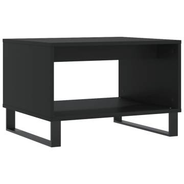 Elegant Black Coffee Table | 60x50x40 cm Engineered Wood