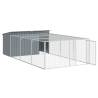 Dog House with Run Anthracite - Durable Galvanised Steel