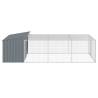 Dog House with Run Anthracite - Durable Galvanised Steel