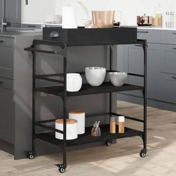 Stylish Black Kitchen Trolley - 81.5x41x92.5 cm | HipoMarket