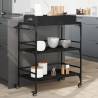 Kitchen Trolley Black 81.5x41x92.5 cm Engineered Wood Colour black 