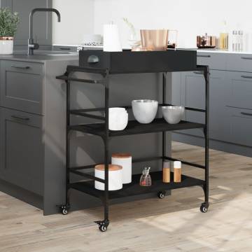 Stylish Black Kitchen Trolley - 81.5x41x92.5 cm | HipoMarket