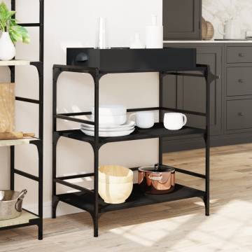 Stylish Black Kitchen Trolley - 81.5x41x92.5 cm | HipoMarket