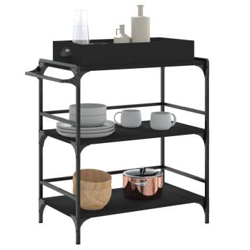 Stylish Black Kitchen Trolley - 81.5x41x92.5 cm | HipoMarket