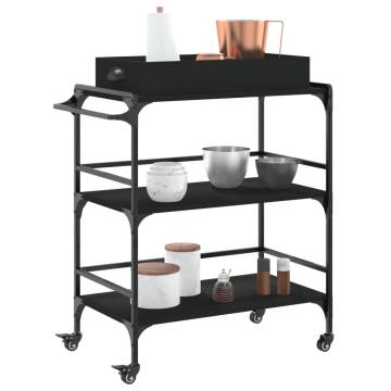 Stylish Black Kitchen Trolley - 81.5x41x92.5 cm | HipoMarket