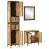 3 Piece Bathroom Furniture Set - Iron & Solid Mango Wood