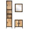 3 Piece Bathroom Furniture Set - Iron & Solid Mango Wood