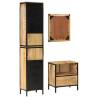 3 Piece Bathroom Furniture Set - Iron & Solid Mango Wood