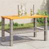 Garden Table Grey 70x38x42 cm Poly Rattan Acacia Wood Colour grey and brown Size 70 x 38 x 42 cm Quantity in Package 1 