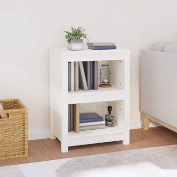 White Book Cabinet 50x35x68 cm - Solid Pine Wood Storage