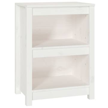 White Book Cabinet 50x35x68 cm - Solid Pine Wood Storage