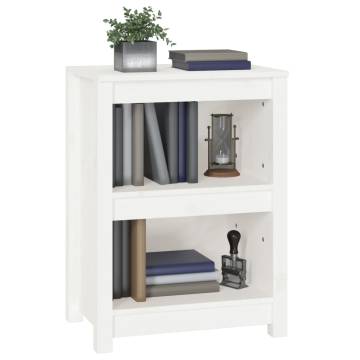 White Book Cabinet 50x35x68 cm - Solid Pine Wood Storage