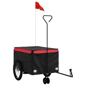 Bike Trailer Black & Red - 45kg Capacity Iron Cargo Trailer