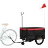 Bike Trailer Black & Red - 45kg Capacity Iron Cargo Trailer