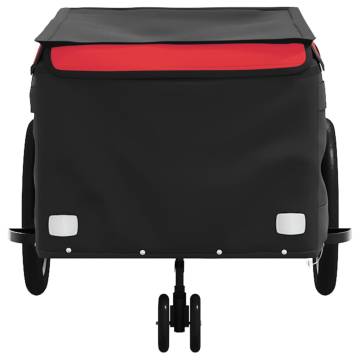 Bike Trailer Black & Red - 45kg Capacity Iron Cargo Trailer