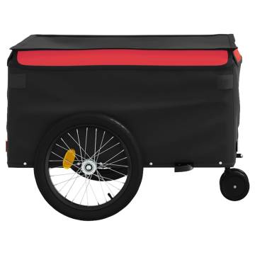 Bike Trailer Black & Red - 45kg Capacity Iron Cargo Trailer