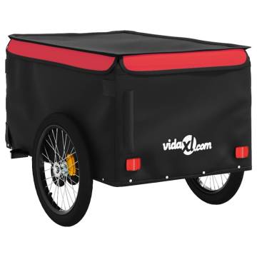 Bike Trailer Black & Red - 45kg Capacity Iron Cargo Trailer