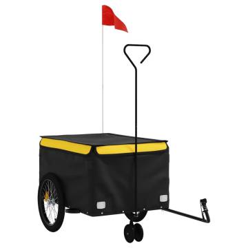 Bike Trailer Black and Yellow - 45 kg Heavy Duty Iron