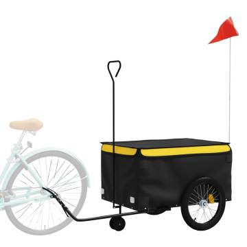 Bike Trailer Black and Yellow - 45 kg Heavy Duty Iron