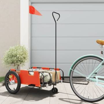 Bike Trailer - Orange Oxford Fabric & Iron | Hipo Market