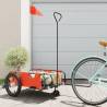 Bike Trailer Orange Oxford Fabric and Iron Colour orange Size 124 x 64.5 x 36 cm 