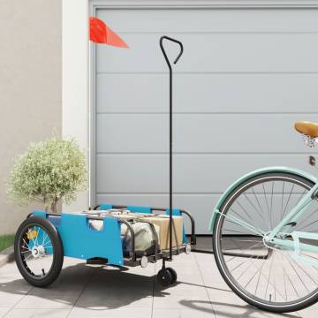 Bike Trailer - Blue Oxford Fabric & Iron | HipoMarket UK