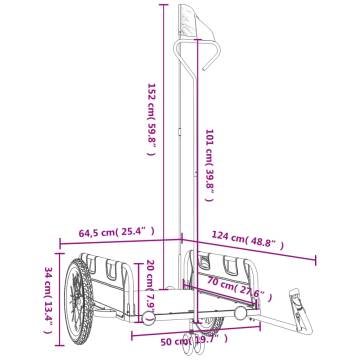 Bike Trailer - Blue Oxford Fabric & Iron | HipoMarket UK