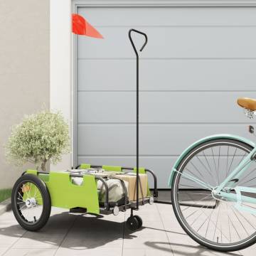 Bike Trailer Green Oxford Fabric and Iron | HipoMarket