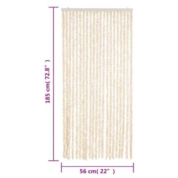 Fly Curtain Beige and White 56x185 cm - Insect Protection