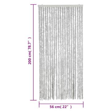 Fly Curtain Grey 56x200 cm Chenille - Insect Protection