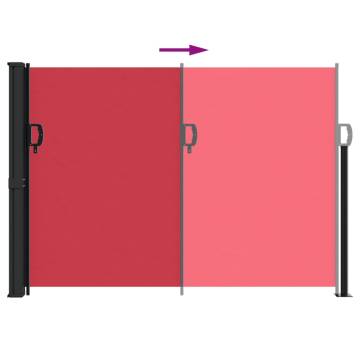 Retractable Side Awning Red 140x500 cm - Outdoor Privacy Screen