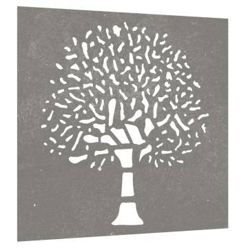 Garden Wall Decoration - Corten Steel Tree Design 55x55 cm