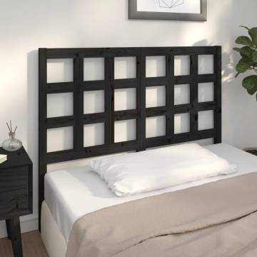 Stylish Black Solid Wood Bed Headboard - 125.5x4x100 cm