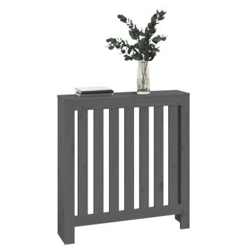 Radiator Cover Grey - Solid Wood Pine 79.5x19x84 cm