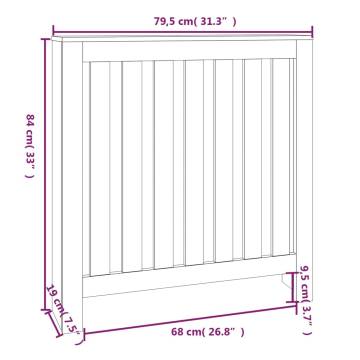 Radiator Cover Grey - Solid Wood Pine 79.5x19x84 cm