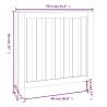 Radiator Cover Grey - Solid Wood Pine 79.5x19x84 cm