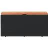 Garden Storage Box Black - 110x50x54 cm Poly Rattan Acacia Wood