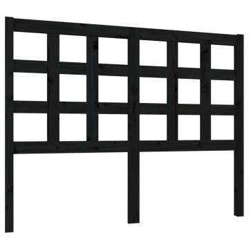 Stylish Black Solid Wood Bed Headboard - 125.5x4x100 cm