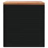 Garden Storage Box Black - 110x50x54 cm Poly Rattan Acacia Wood