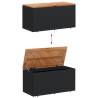 Garden Storage Box Black - 110x50x54 cm Poly Rattan Acacia Wood