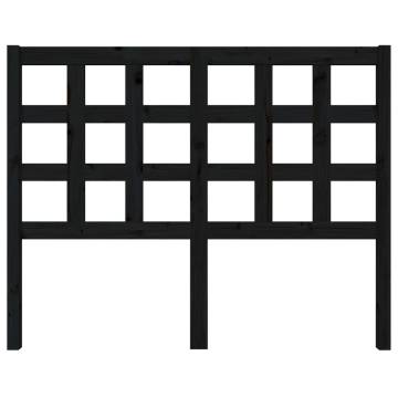 Stylish Black Solid Wood Bed Headboard - 125.5x4x100 cm