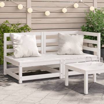 Garden Sofa 2-Seater White Solid Wood Pine - Cozy & Stylish