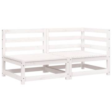 Garden Sofa 2-Seater White Solid Wood Pine - Cozy & Stylish