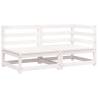 Garden Sofa 2-Seater White Solid Wood Pine - Cozy & Stylish