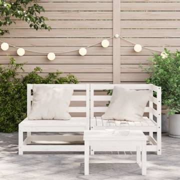 Garden Sofa 2-Seater White Solid Wood Pine - Cozy & Stylish